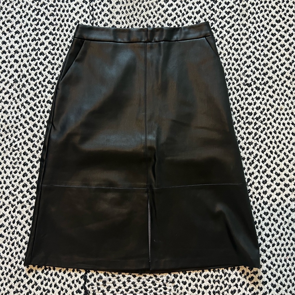 Women's Black Leather Skirt - Size 4